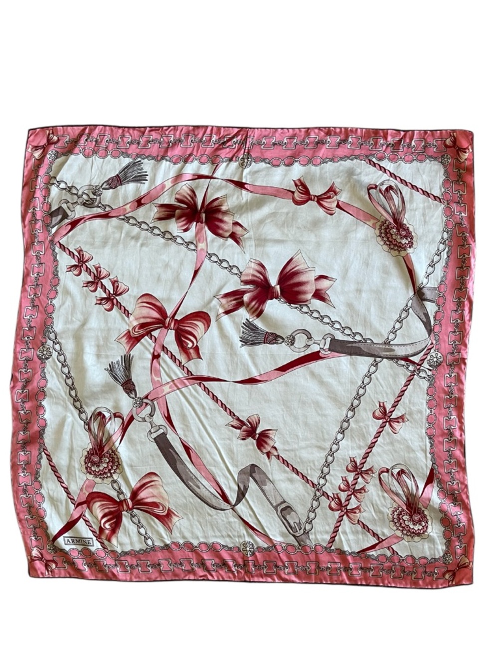 Armine Pink Silk Equestrian Scarf